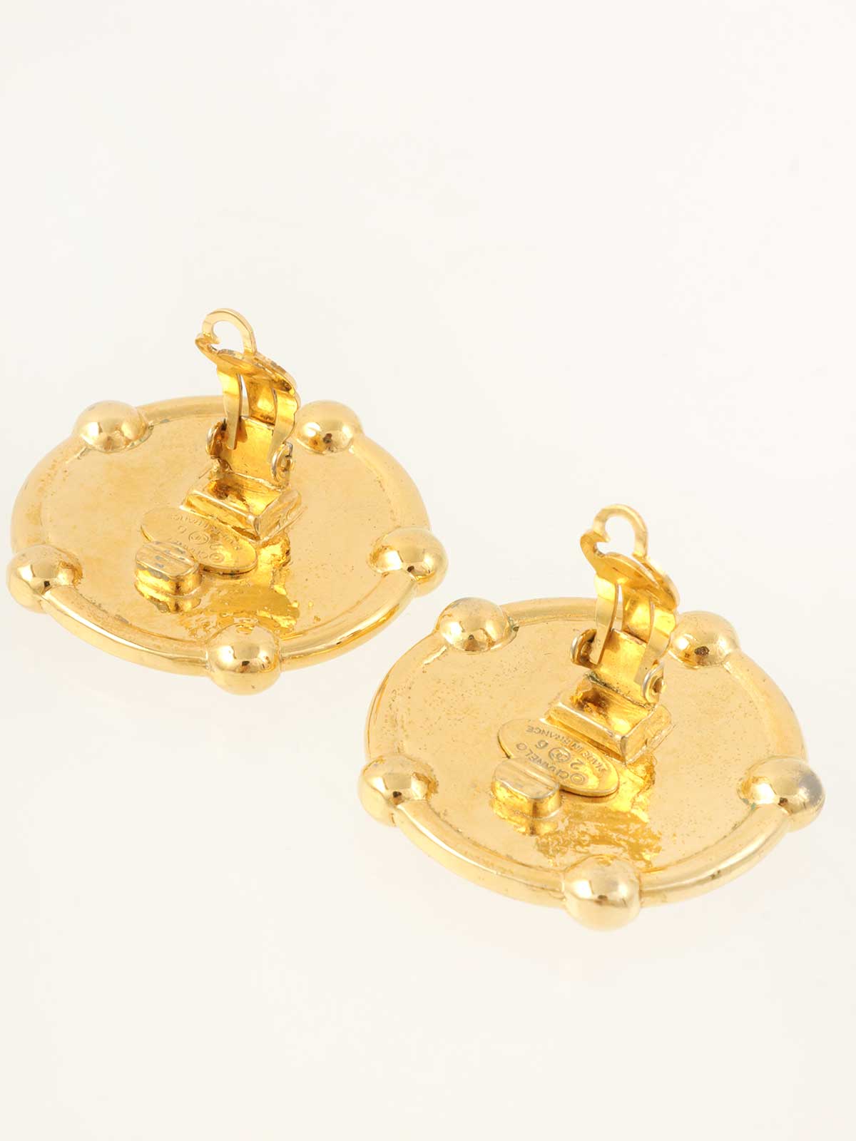 1991年製 ラウンドドットCCマークイヤリング ゴールド