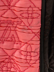 2009 Satin Monogram Stud Coquette Pochette in Pink/Brown/Black