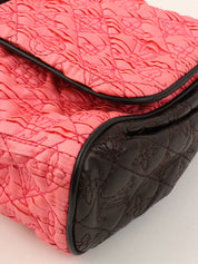 2009 Satin Monogram Stud Coquette Pochette in Pink/Brown/Black