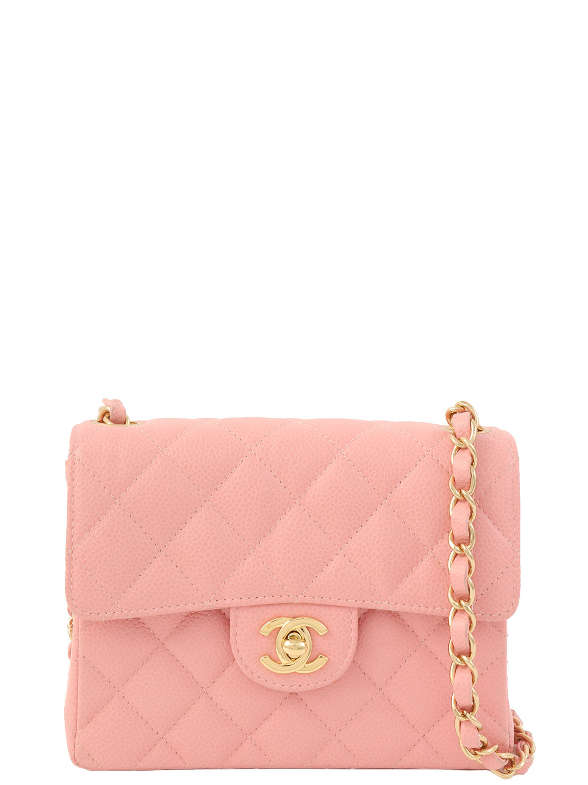 2003 Caviar Skin Classic Flap Chain Bag Mini Pink