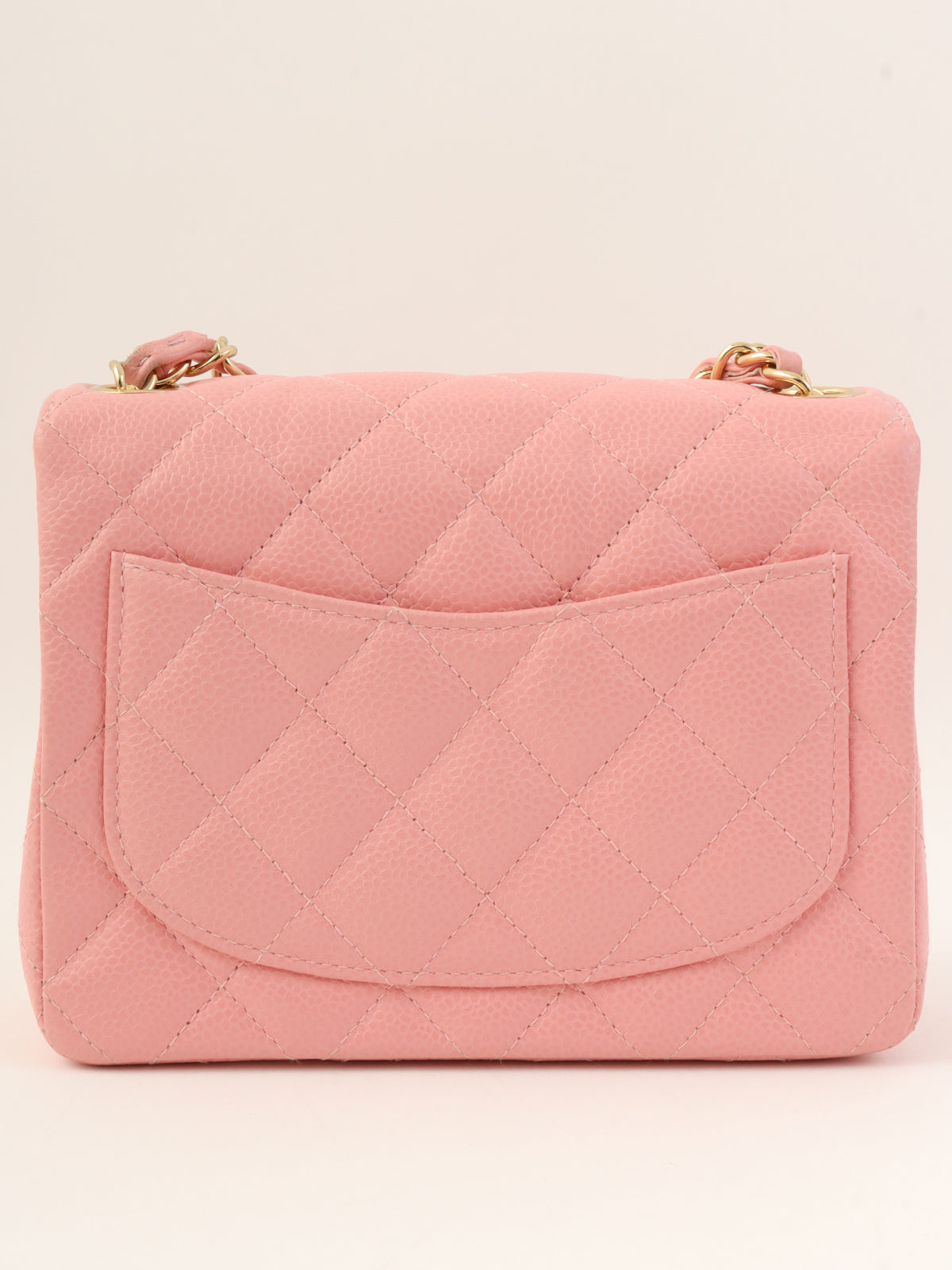 2003 Caviar Skin Classic Flap Chain Bag Mini Pink