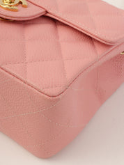 2003 Caviar Skin Classic Flap Chain Bag Mini Pink