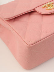 2003年頃製 キャビアスキンクラシックフラップチェーンバッグミニ ピンク