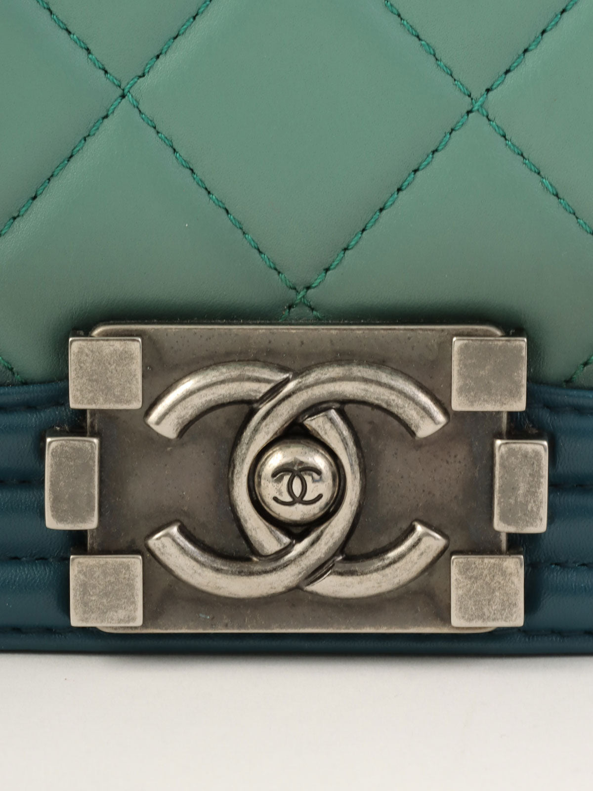 2014年頃製 ボーイシャネルチェーンショルダーバッグ グリーン
