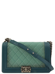 2014年頃製 ボーイシャネルチェーンショルダーバッグ グリーン