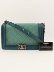 2014年頃製 ボーイシャネルチェーンショルダーバッグ グリーン