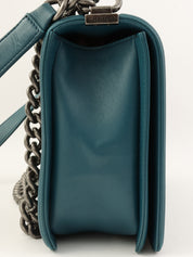 2014年頃製 ボーイシャネルチェーンショルダーバッグ グリーン