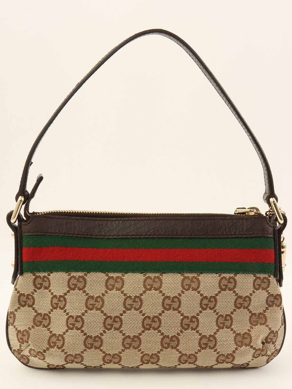 Canvas GG Sherry Line Multi-Charm Handbag in Beige/Multi