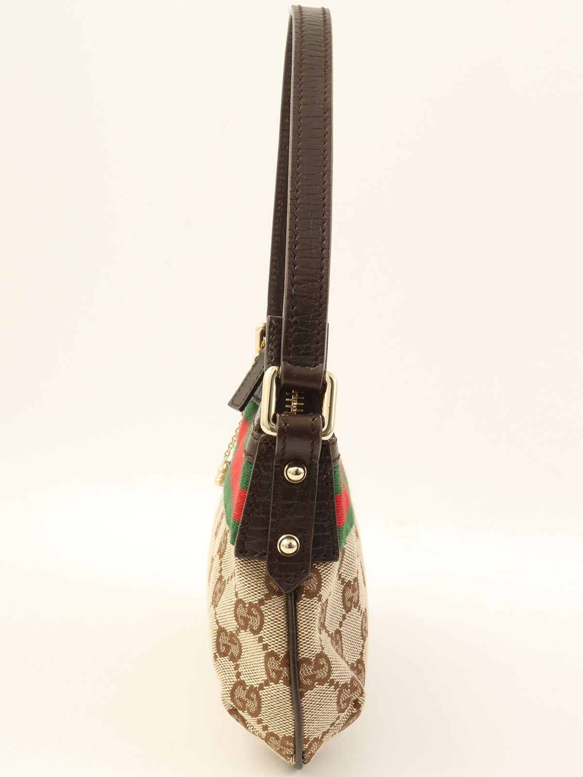 Canvas GG Sherry Line Multi-Charm Handbag in Beige/Multi