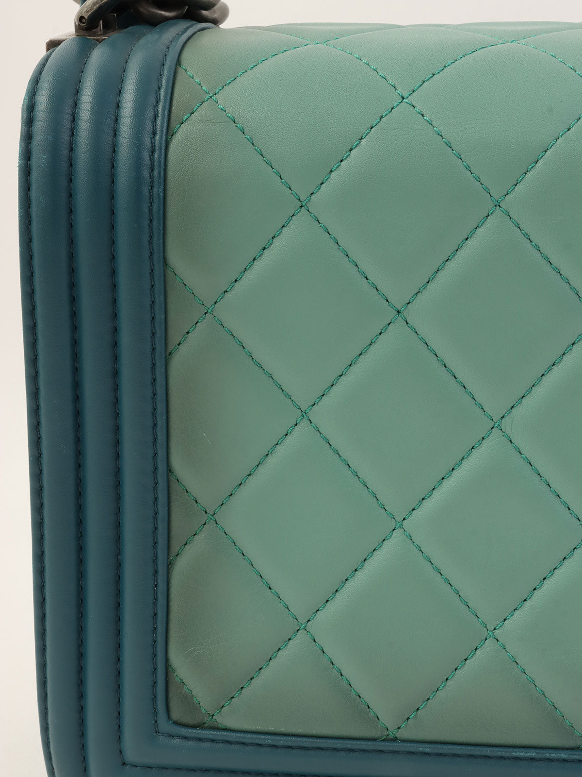 2014年頃製 ボーイシャネルチェーンショルダーバッグ グリーン