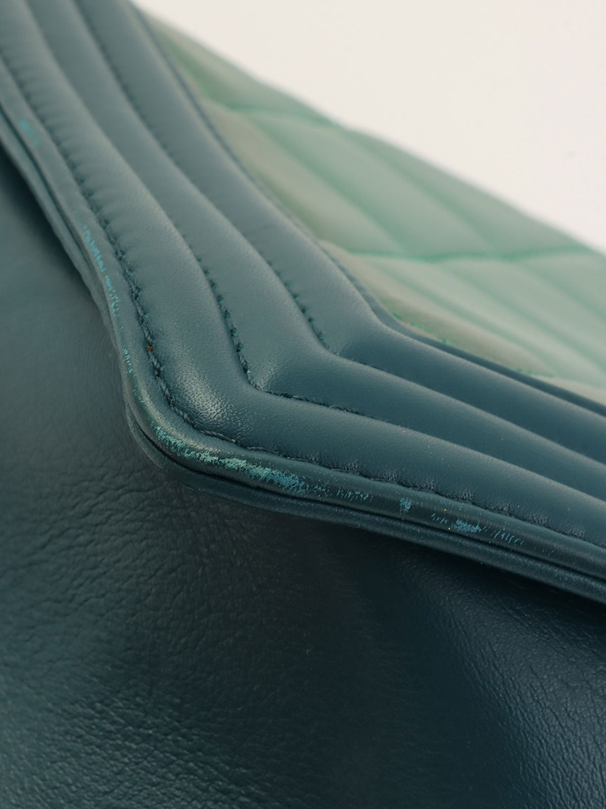 2014年頃製 ボーイシャネルチェーンショルダーバッグ グリーン