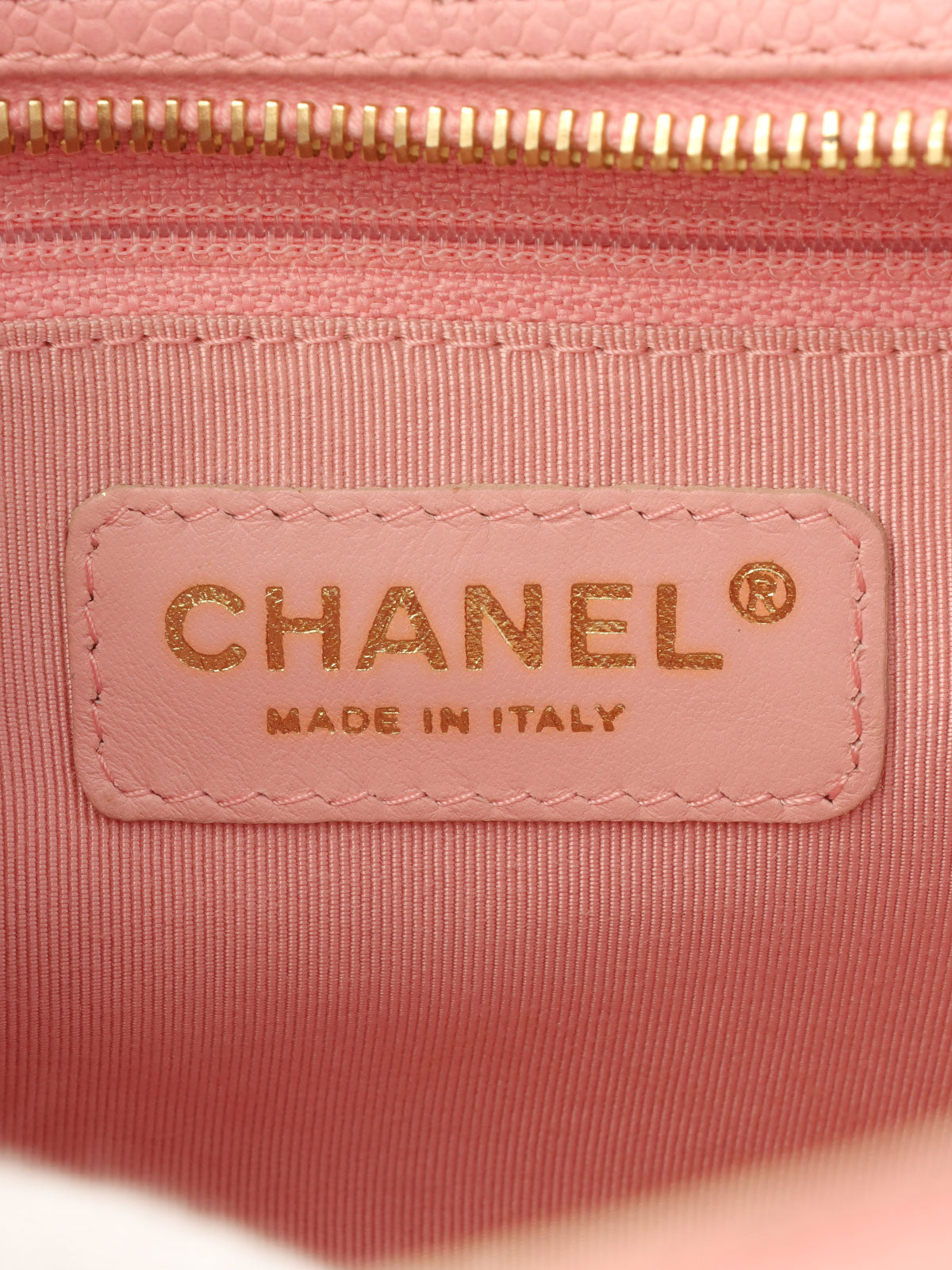 2004 Caviar Skin CC Mark Stitch Mini Boston Bag, Pink