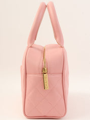 2004 Caviar Skin CC Mark Stitch Mini Boston Bag, Pink