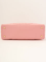2004 Caviar Skin CC Mark Stitch Mini Boston Bag, Pink