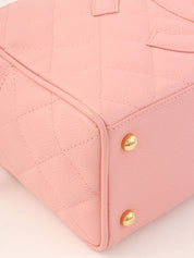 2004 Caviar Skin CC Mark Stitch Mini Boston Bag, Pink