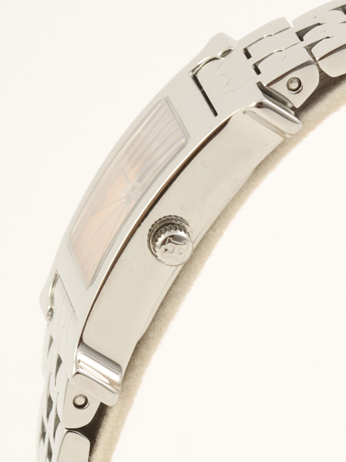 Hウォッチ　シルバー/サーモンピンク