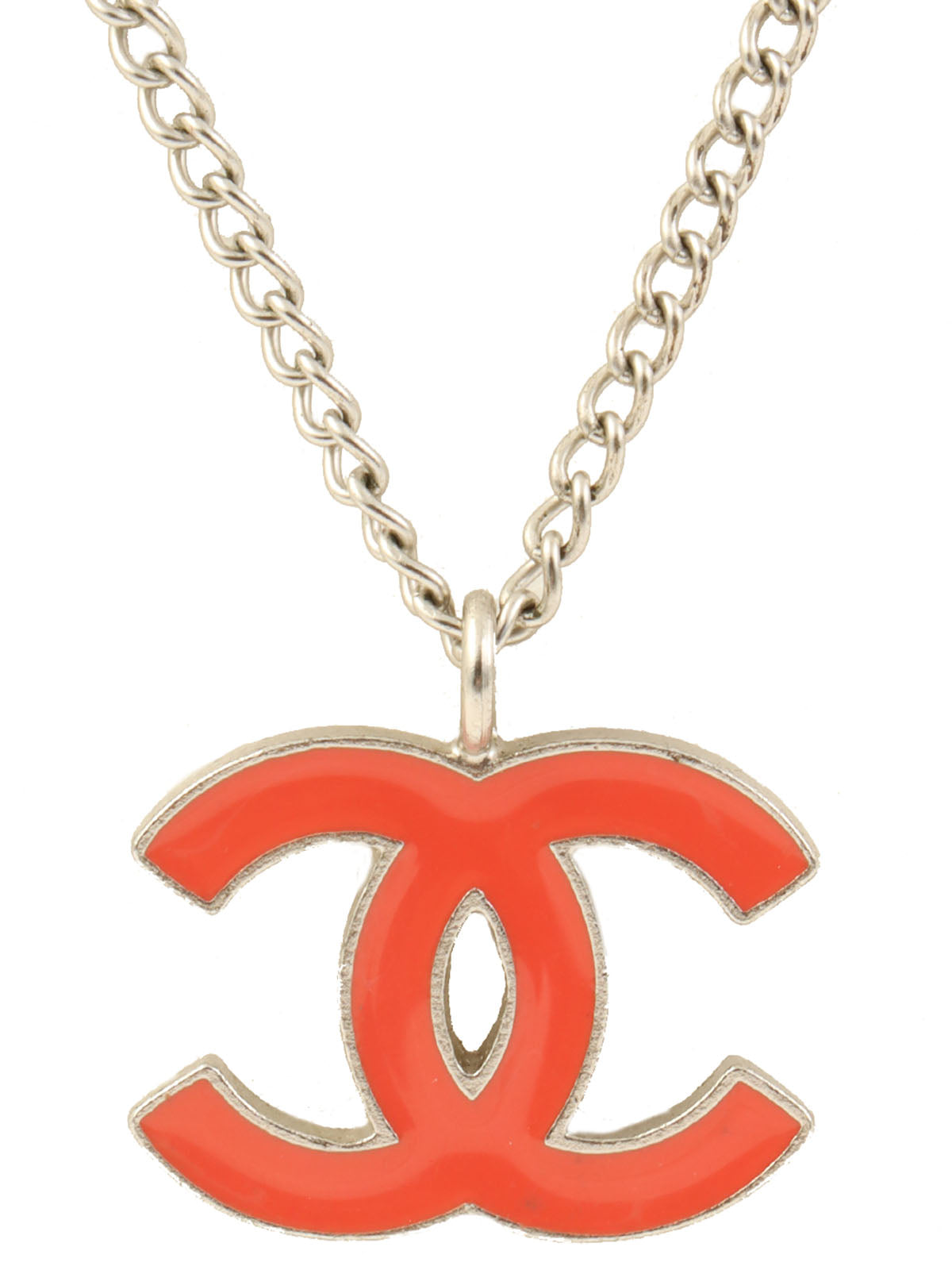 2004 CC 标志项链 银色/珊瑚粉色