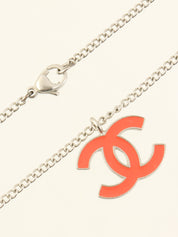 2004 CC 标志项链 银色/珊瑚粉色