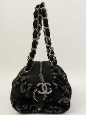 2005年頃製 パイルCCマークチェーンパターンショルダーバッグ ブラック