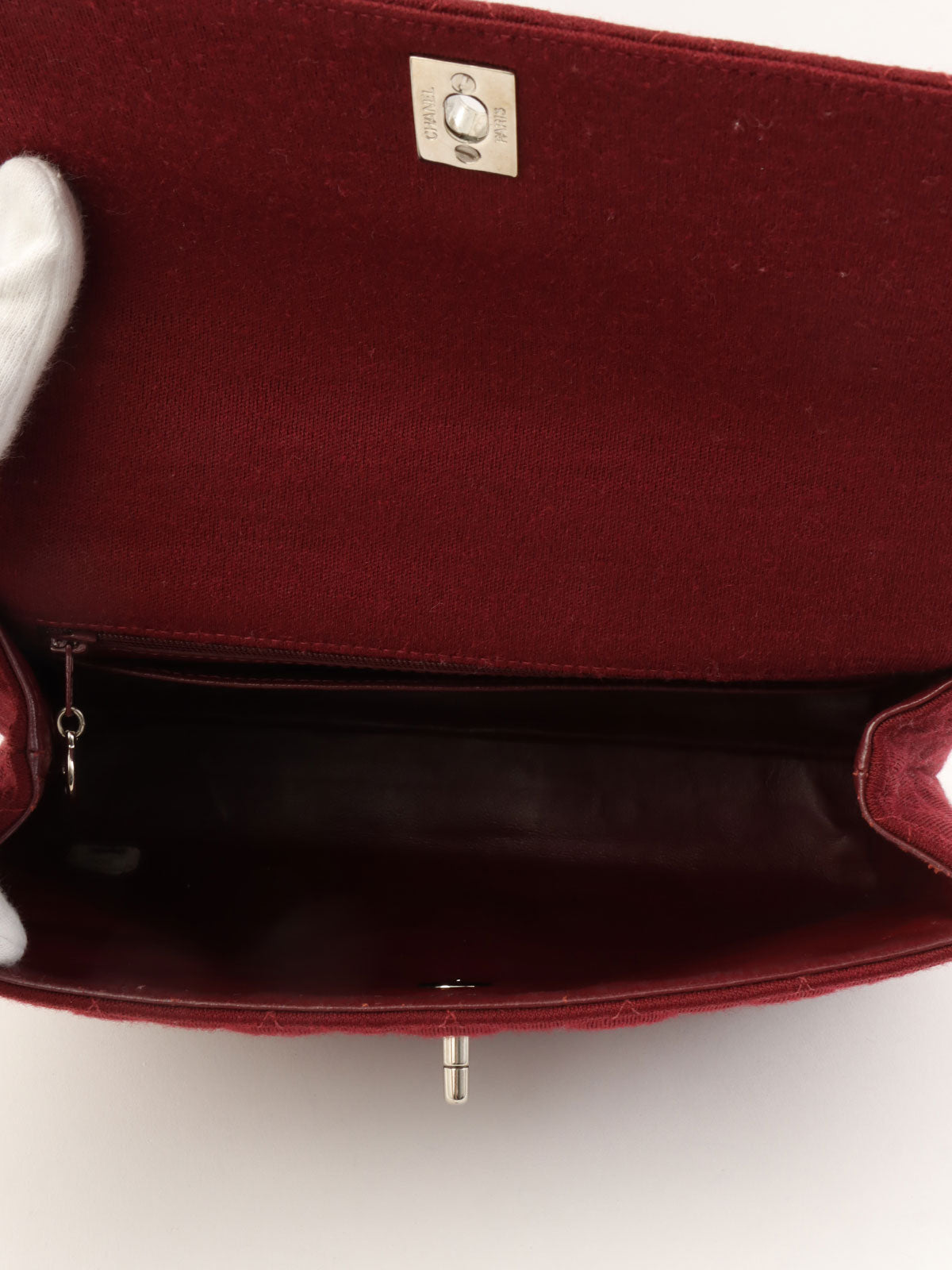 Circa 1997 Matelasse Stitch CC Turnlock Handbag, Bordeaux