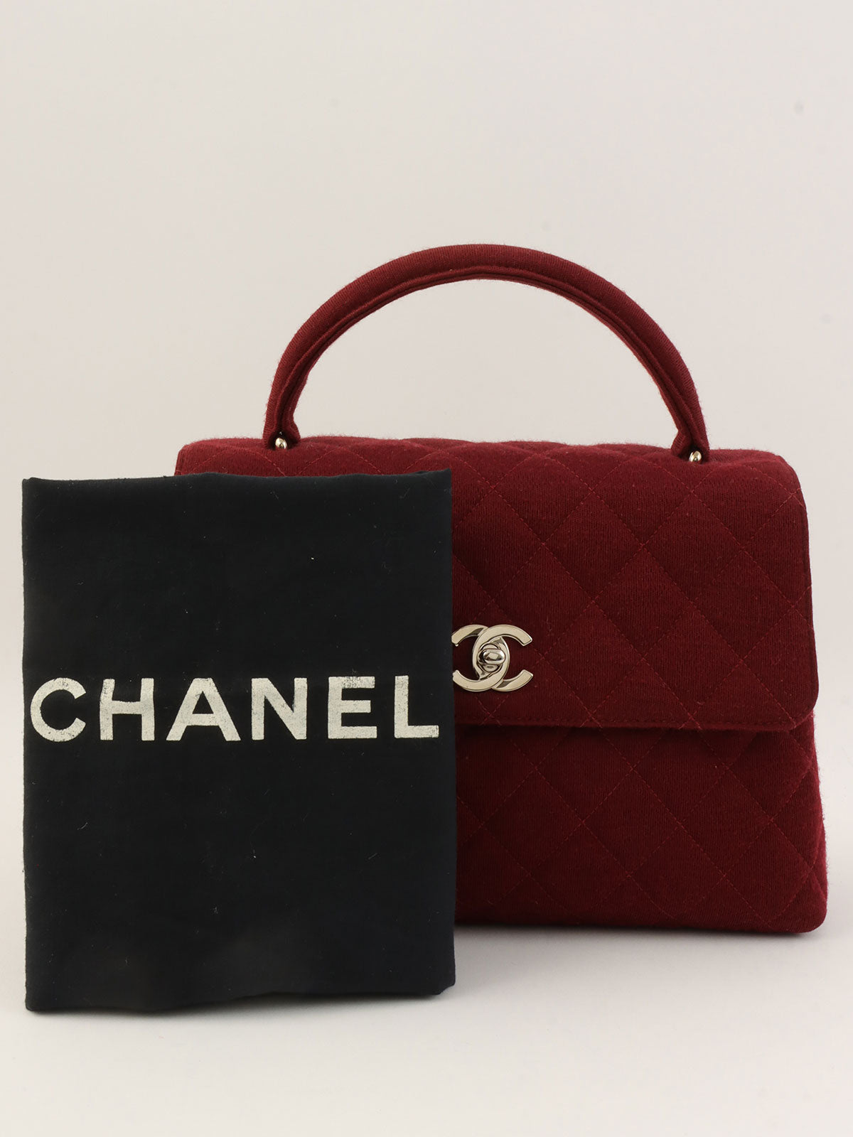 Circa 1997 Matelasse Stitch CC Turnlock Handbag, Bordeaux