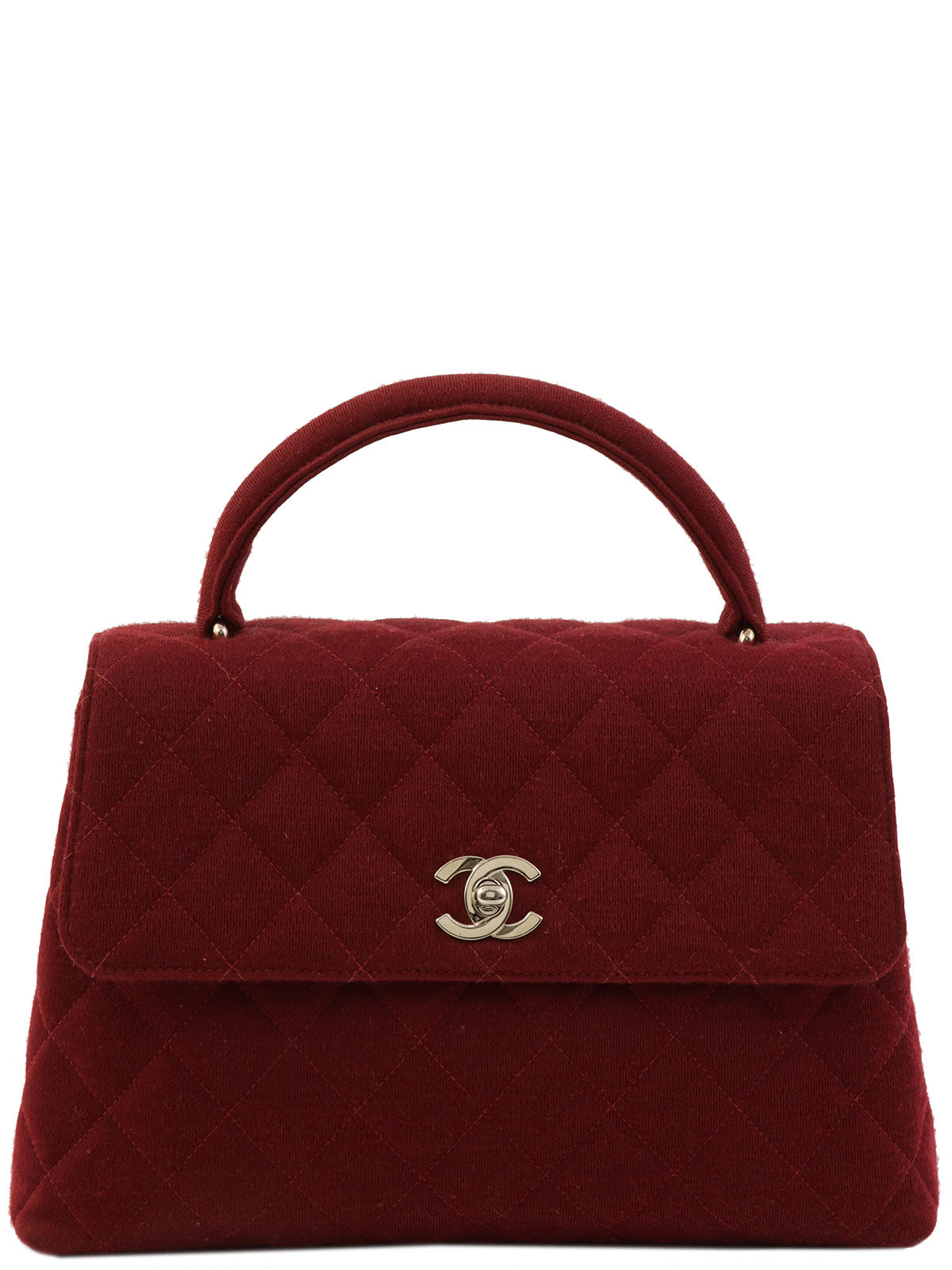 Circa 1997 Matelasse Stitch CC Turnlock Handbag, Bordeaux