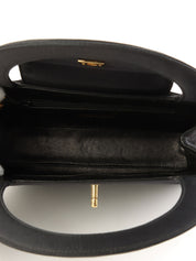 1998 Silk Satin CC Turnlock Handbag in Black