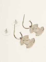 2005 CC Mark National Flag Swing Hoop Earrings, Silver/Multi