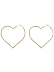 1994 Heart Hoop CC Mark Earrings, Silver