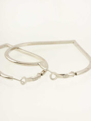1994 Heart Hoop CC Mark Earrings, Silver