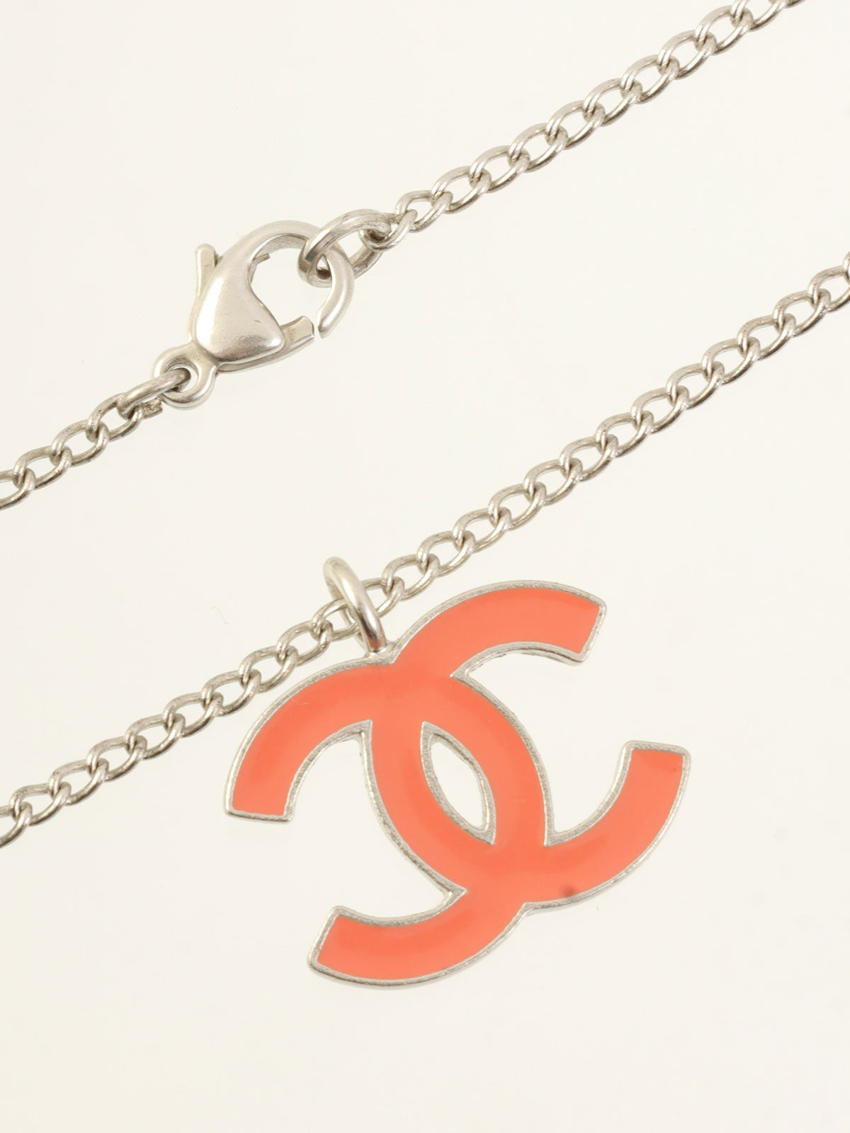 2004年製 CCマークネックレス シルバー/サーモンピンク