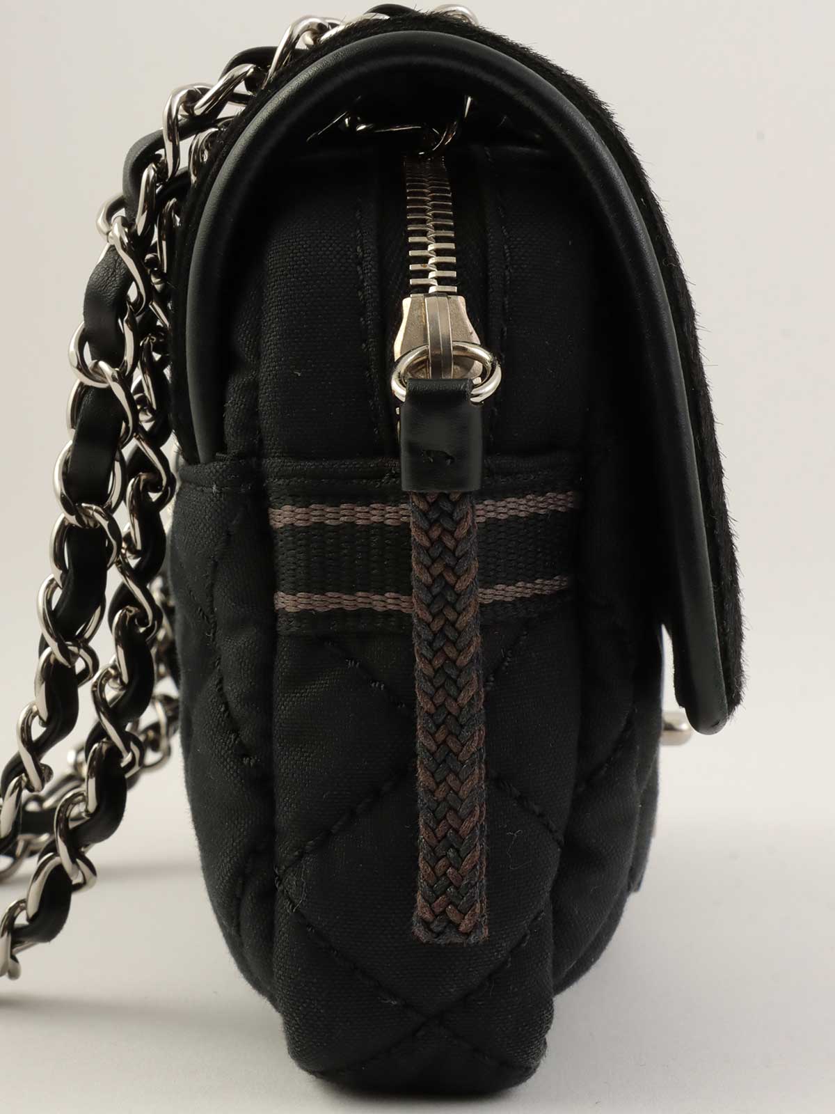2005 Nylon and Harako Combination Sports Line Chain Shoulder Bag in Black
