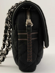 2005 Nylon and Harako Combination Sports Line Chain Shoulder Bag in Black