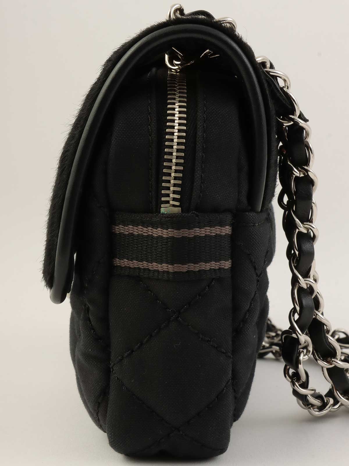 2005 Nylon and Harako Combination Sports Line Chain Shoulder Bag in Black