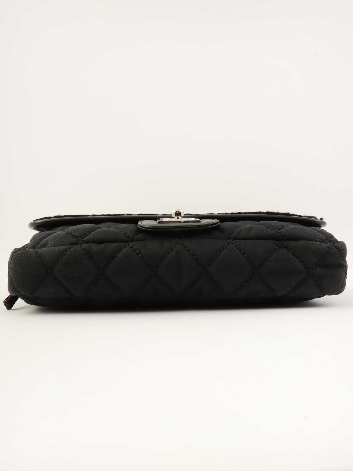 2005 Nylon and Harako Combination Sports Line Chain Shoulder Bag in Black