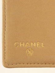 2001 Caviar Skin CC Mark Stitch Wallet, Beige