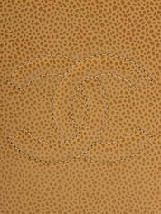 2001 Caviar Skin CC Mark Stitch Wallet, Beige