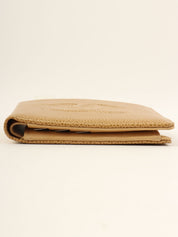 2001 Caviar Skin CC Mark Stitch Wallet, Beige