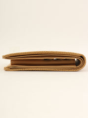 2001 Caviar Skin CC Mark Stitch Wallet, Beige