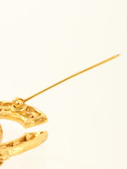 1995 Design Cutout CC Mark Swing Brooch Gold