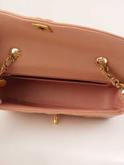 1995年頃製 キャビアスキンダイアナフラップチェーンバッグ22cm ピンク