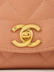 1995 Caviar Skin Diana Flap Chain Bag, 22cm, Pink