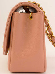 1995 Caviar Skin Diana Flap Chain Bag, 22cm, Pink