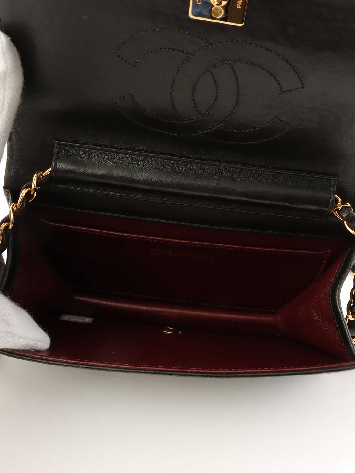 1998年頃製 フルフラップCCマークプレートチェーンバッグ ブラック