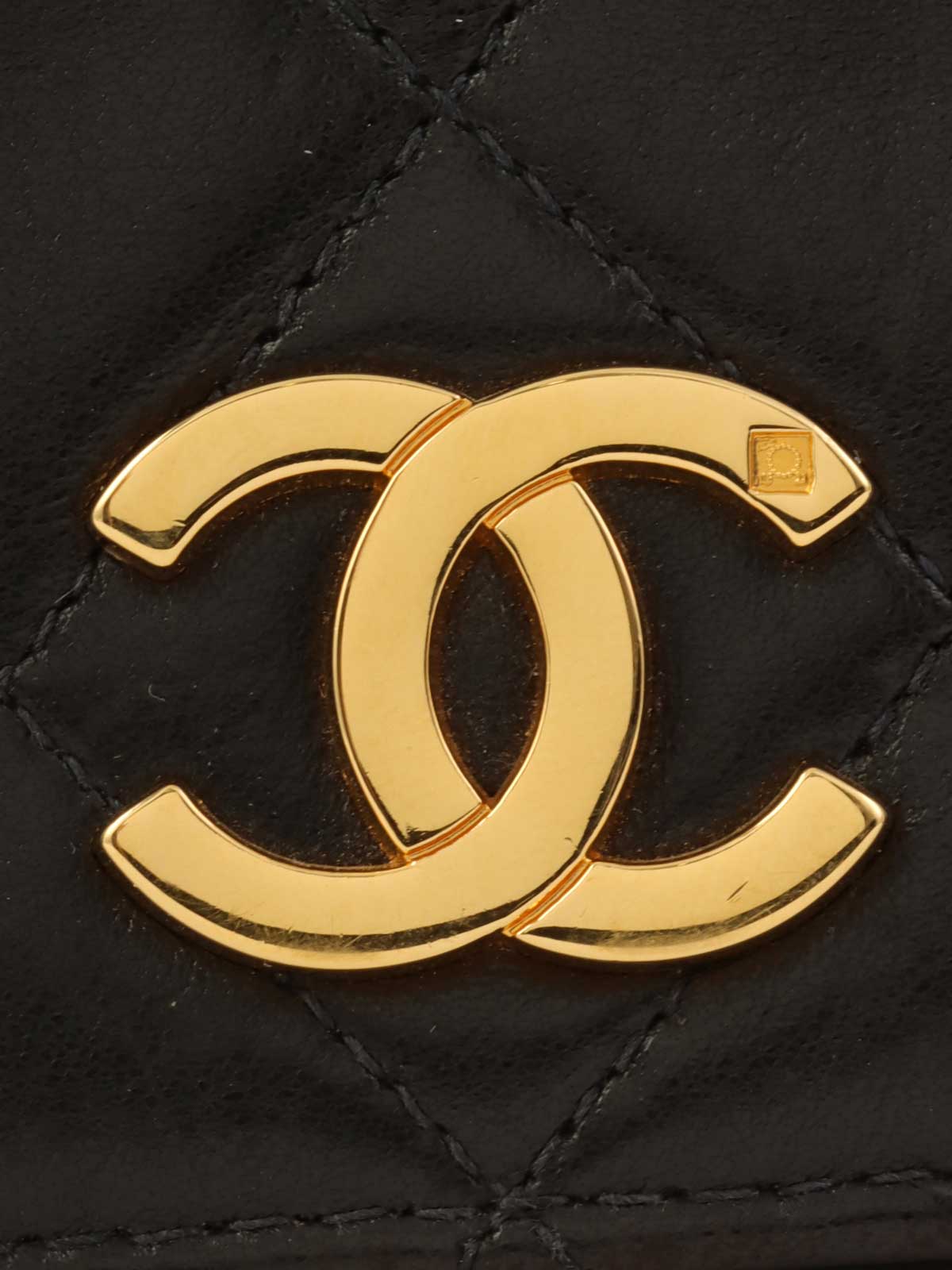 1998年頃製 フルフラップCCマークプレートチェーンバッグ ブラック