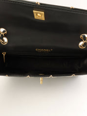 2003 Wild Stitch CC Turnlock Chain Shoulder Bag in Black