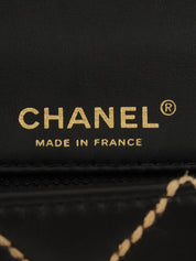 2003 Wild Stitch CC Turnlock Chain Shoulder Bag in Black