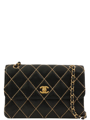 2003 Wild Stitch CC Turnlock Chain Shoulder Bag in Black