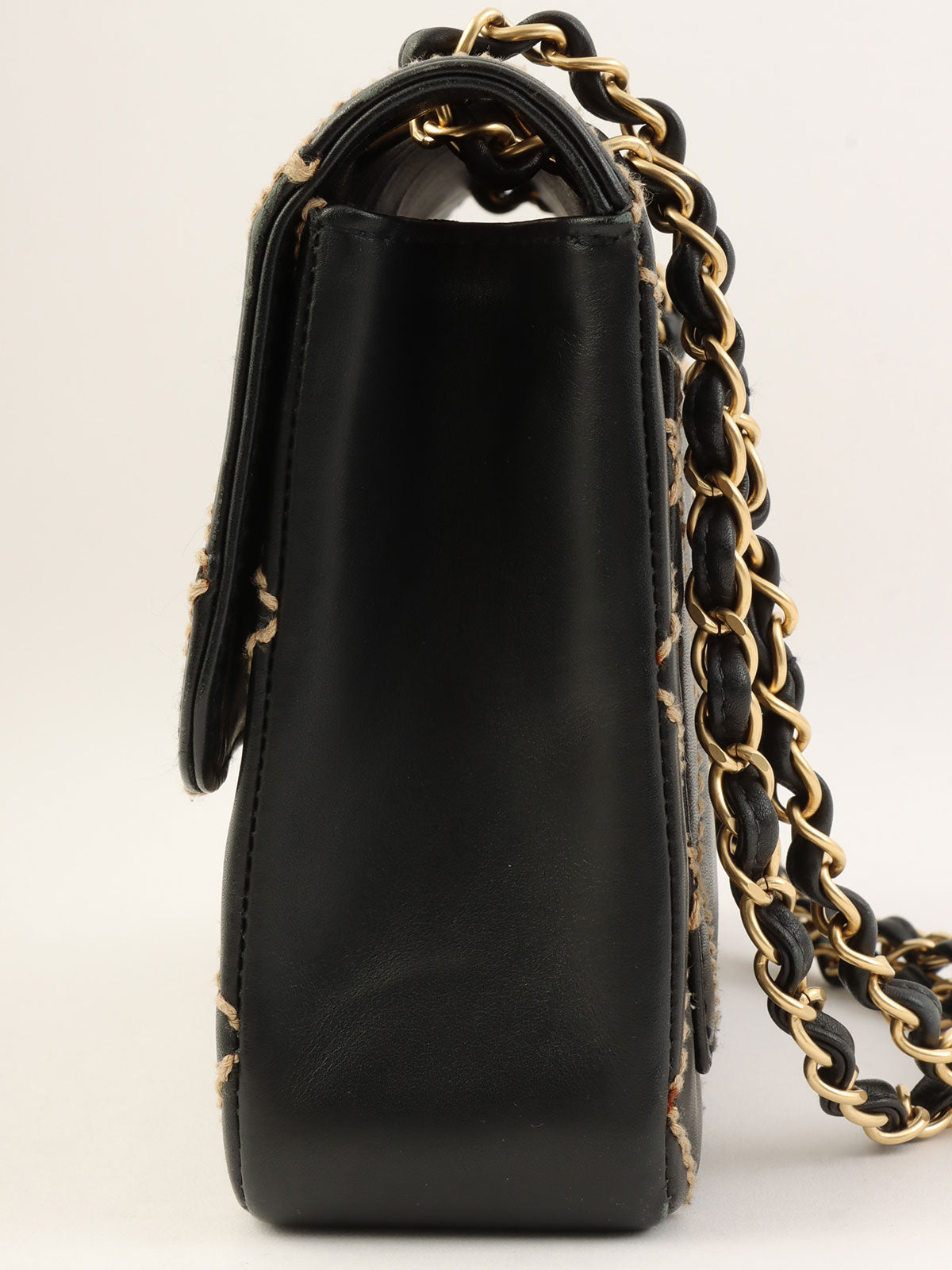 2003 Wild Stitch CC Turnlock Chain Shoulder Bag in Black