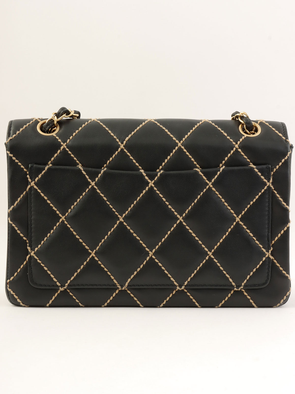 2003 Wild Stitch CC Turnlock Chain Shoulder Bag in Black